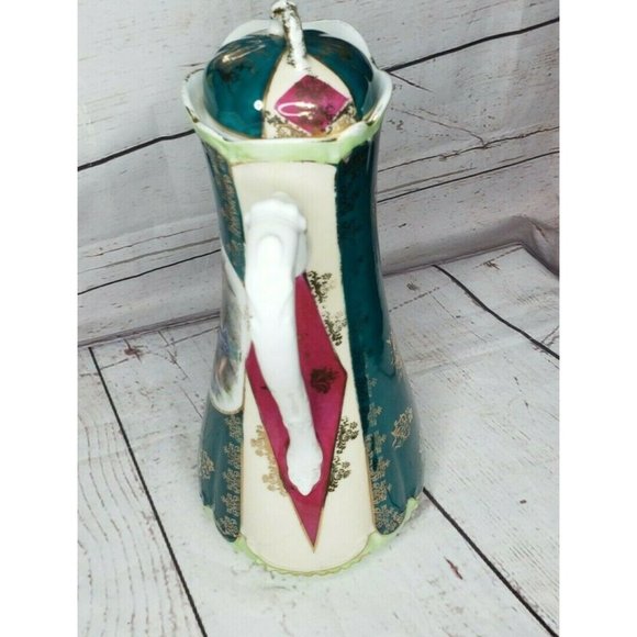 Vintage Royal Bavarian Teapot With Angel Print Gold Design Made In Germany - Picture 9 of 12